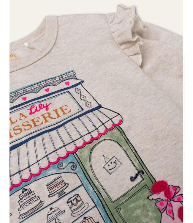 Honette sweater Solid with artwork La Patisserie Oh Liliy Birch by Oilily