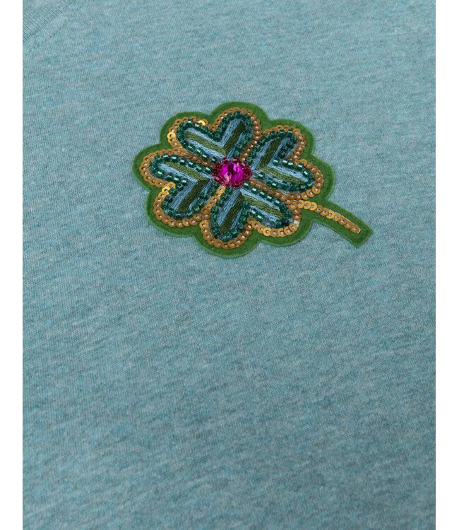 Hop sweater Solid Fleece with badge Clover Bristol Blue by Oilily