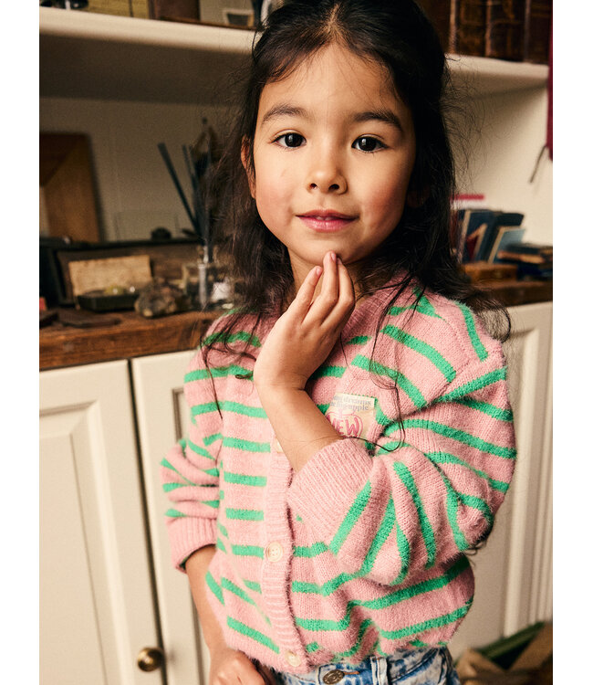 Knitwear Striped Cargdigan Lilas by Daily7