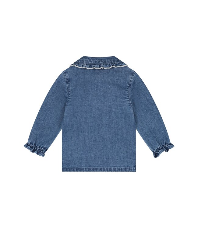 baby girls denim blouse long slv Medium blue denim by Babyface