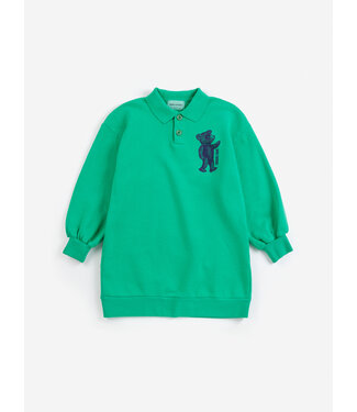 Bobo Choses Softpaw Monster polo sweatshirt dress GREEN by Bobo Choses