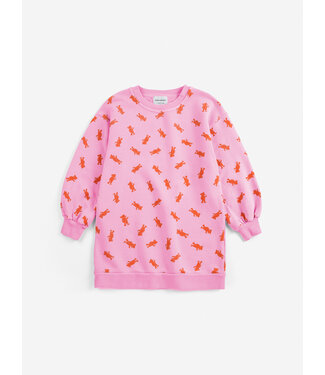 Bobo Choses Softpaw Monster all over sweatshirt dress PINK by Bobo Choses