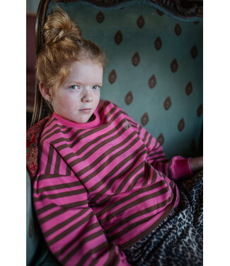 Petit Blush Easy Sweater Stripe | Stripe Pink/Brown  by Petit Blush