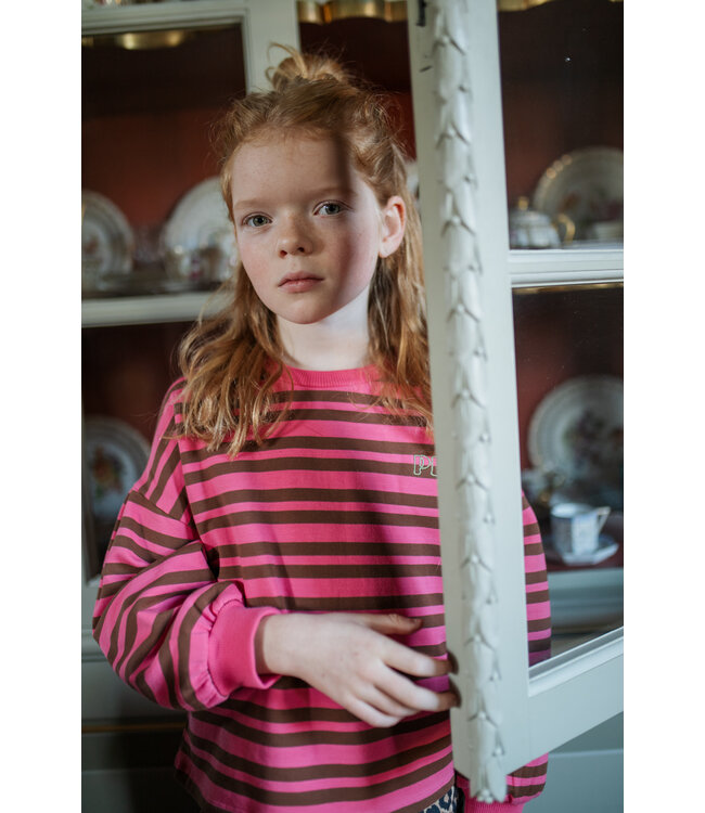 Easy Sweater Stripe | Stripe Pink/Brown  by Petit Blush