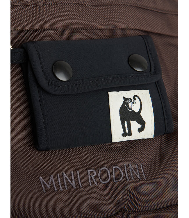 Panther emb school backpack Brown by Mini Rodini