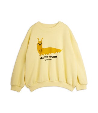 Mini Rodini Velvet worm sp sweatshirt Yellow by Mini Rodini
