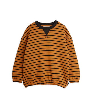 Mini Rodini Striped aop sweatshirt Brown by Mini Rodini