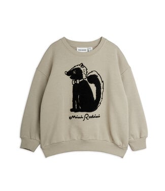 Mini Rodini Skunk chenille sweatshirt Grey by Mini Rodini