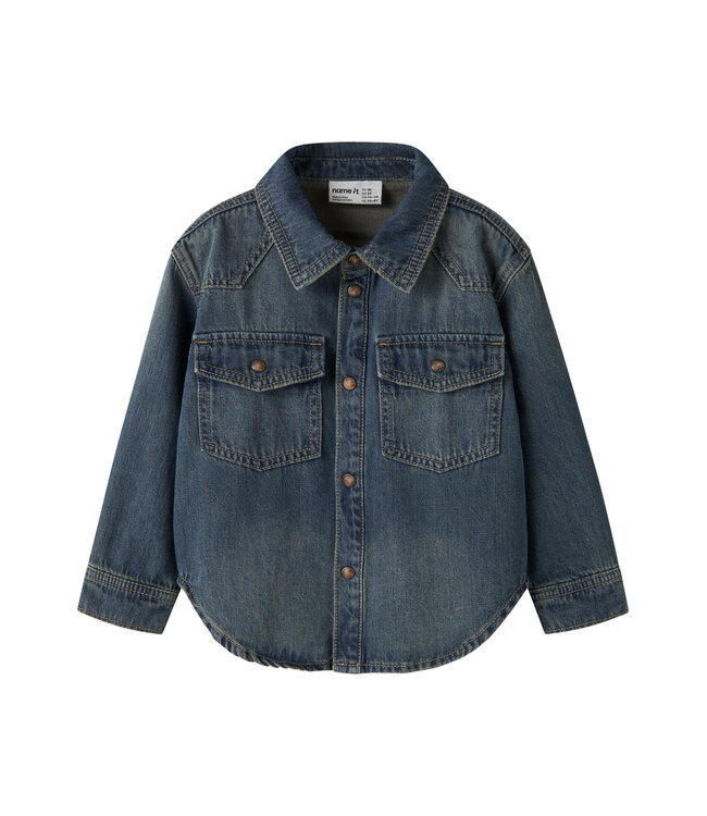 NMMWESTERN DNM OS LS SHIRT 6908-OZ Vintage Dark Blue Denim by Name it