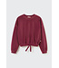 Cozmo velour knit bow sweatshirt prune-velour knit by Cozmo
