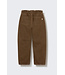 washed color denim paperbag pants brown-washed color denim by Cozmo