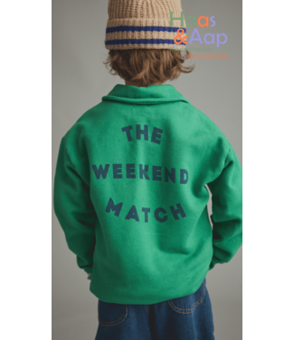 Cozmo washed brushed fleece polo sweatshirt match grass-washed brushed fleece by Cozmo