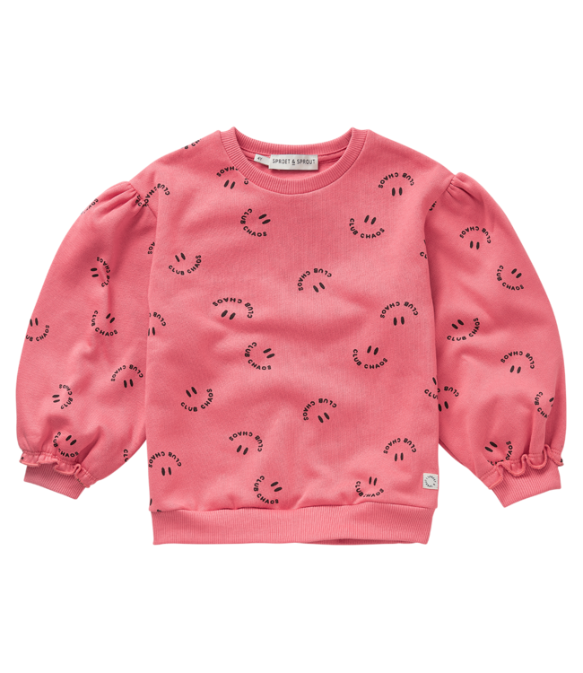 Sweatshirt Club Chaos print pink  by Sproet & Sprout