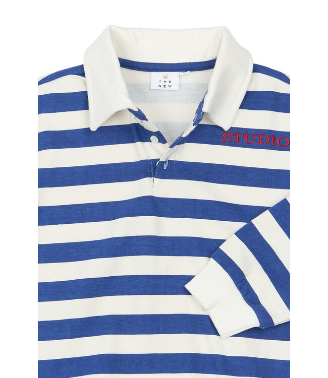 TNVidar OS Polo Sweatshirt Mazarine Blue Striped By The New
