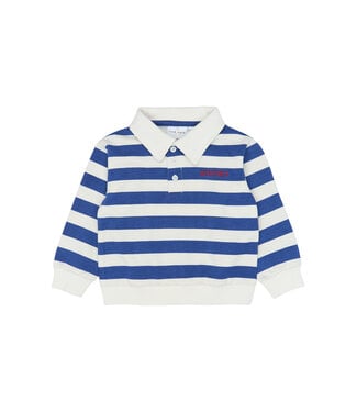 The New TNSTVidan OS Polo Sweatshirt Mazarine Blue Striped By The New