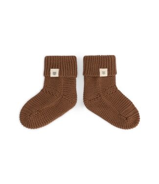 A tiny story baby slippers Coffee by a Tiny story