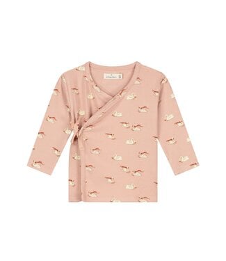 A tiny story baby t-shirt long sleeve Old pink - zwaan by a Tiny story