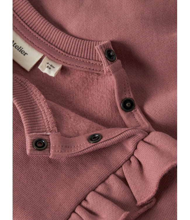 NBFKILANO LS LOOSE SWEAT BRU LIL Withered Rose By Lil' Atelier