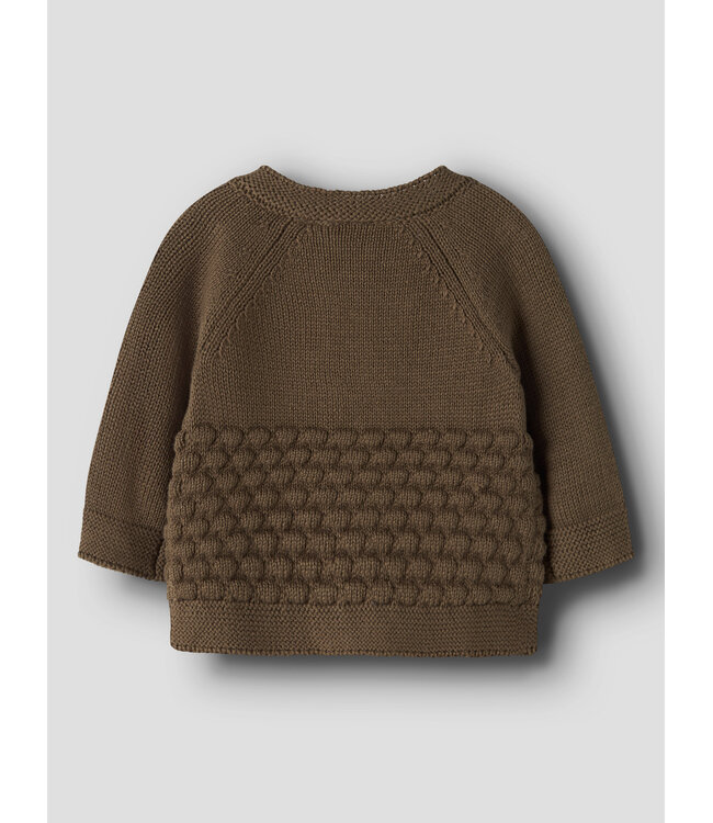 NBNNOBIR LS KNIT CARD LIL Teak By Lil' Atelier