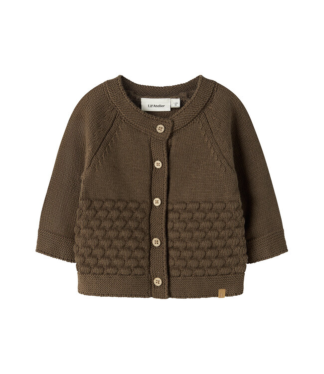NBNNOBIR LS KNIT CARD LIL Teak By Lil' Atelier
