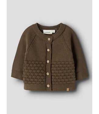 Lil' Atelier NBNNOBIR LS KNIT CARD LIL Teak By Lil' Atelier