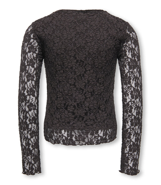 KOGLEIKA LS LACE TOP JRS NOOS Black Coffee By Kids Only