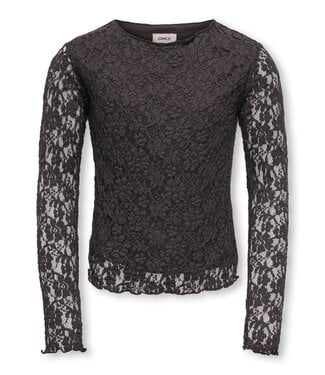 Kids Only KOGLEIKA LS LACE TOP JRS NOOS Black Coffee By Kids Only