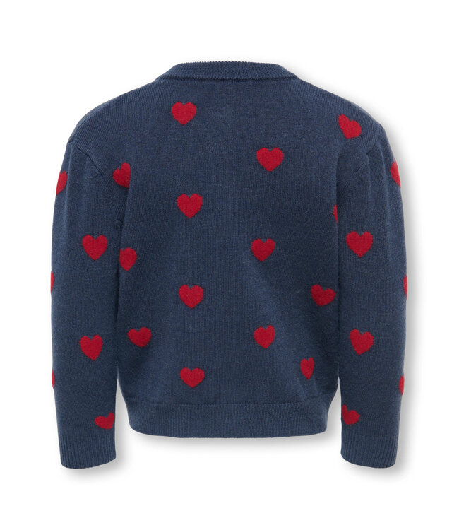 KMGROCA LIFE LS JACQUARD CARDIGAN KNT Navy Blazer Heart/Scooter By Kids Only