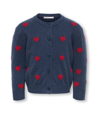 Kids Only KMGROCA LIFE LS JACQUARD CARDIGAN KNT Navy Blazer Heart/Scooter By Kids Only