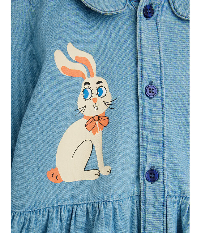 LW denim rabbit sp woven dress Blue By Mini Rodini