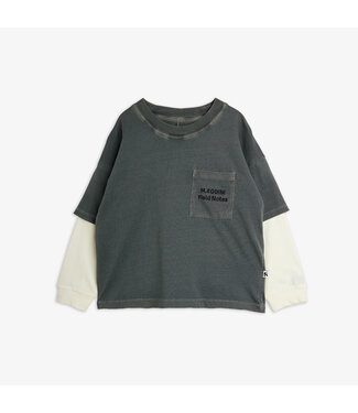 Mini Rodini M.Rodini field notes emb ls tee Grey By Mini Rodini
