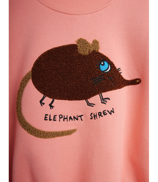 Elephant shrew chenille sweatshirt Pink By Mini Rodini