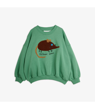 Mini Rodini Elephant shrew chenille sweatshirt Green By Mini Rodini