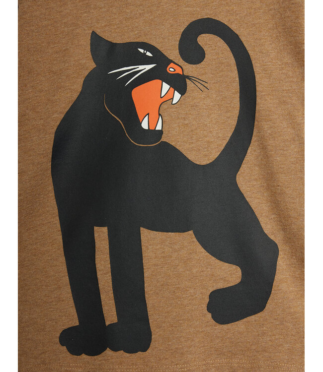 Panther sp melange ls tee Brown By Mini Rodini