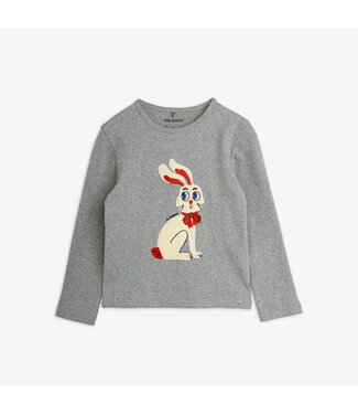 Mini Rodini Rabbit application ls top Grey Melange By Mini Rodini