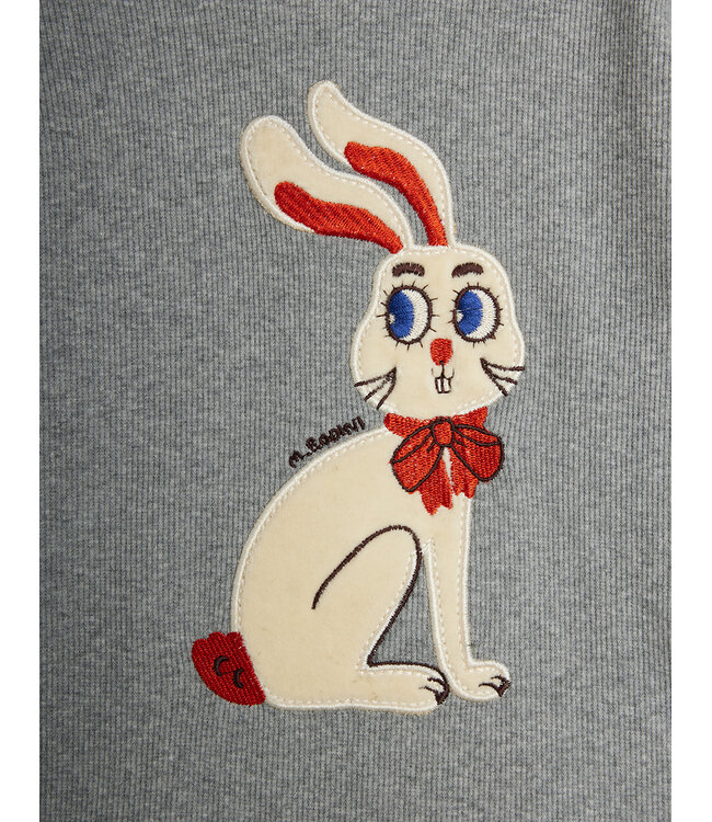 Rabbit application ls top Grey Melange By Mini Rodini