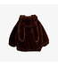 Rabbit ear faux fur jacket Brown By Mini Rodini