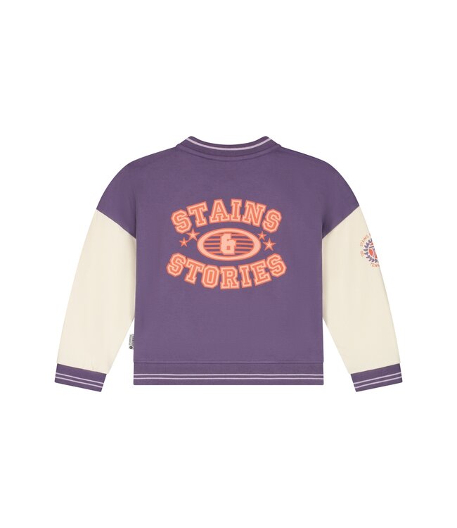 girls sweat cardigan Grape By Stains & Stories