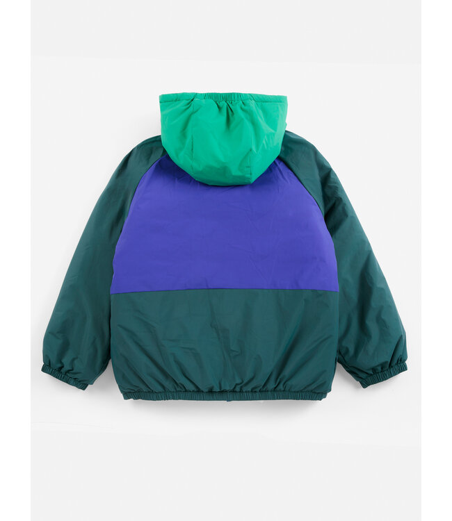 Almost MoirÃ© all over reversible anorak NAVY BLUE by Bobo Choses