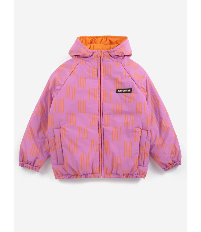 Almost MoirÃ© all over reversible anorak FUCHSIA by Bobo Choses