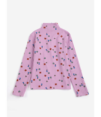 Bobo Choses Blossom all over turtleneck T-shirt PINK by Bobo Choses