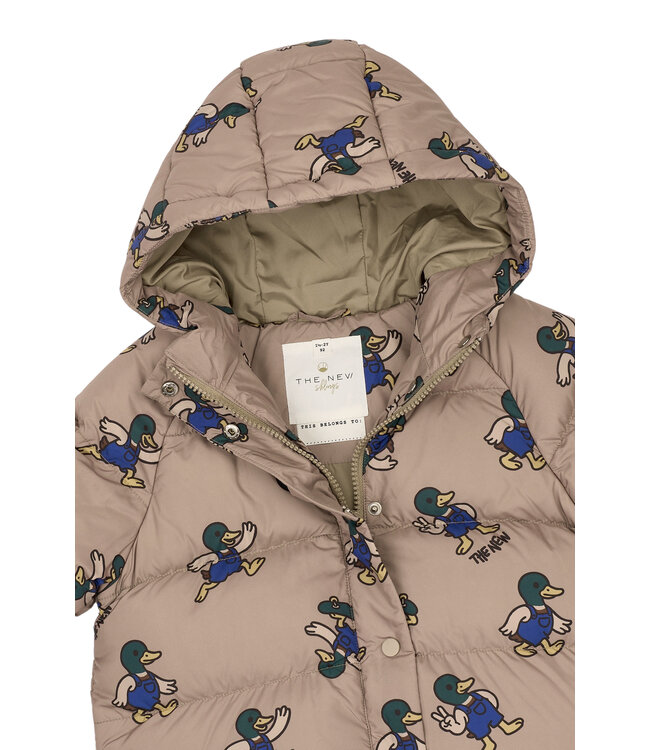 TNSTUwe Puffer Jacket Taupe Gray AOP TN By The New