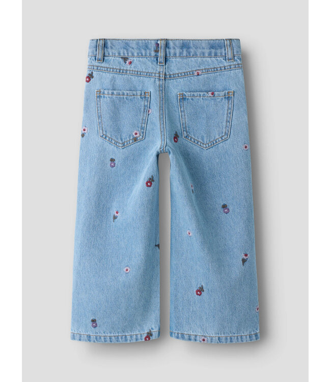 NMFROSE WIDE EMB JEANS 4711-ZA Medium Blue Denim FLOWER EMB by Name it