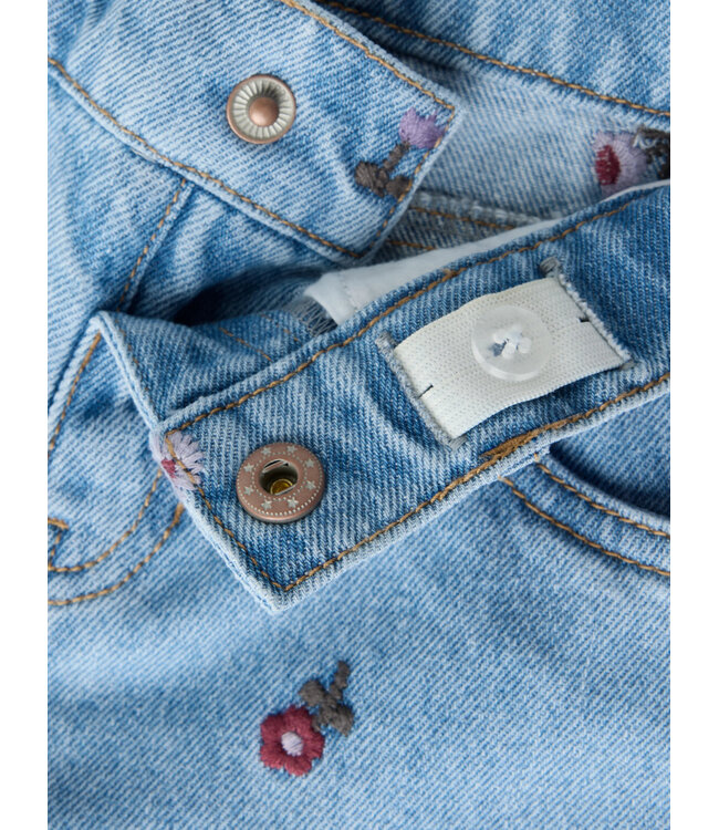 NMFROSE WIDE EMB JEANS 4711-ZA Medium Blue Denim FLOWER EMB by Name it