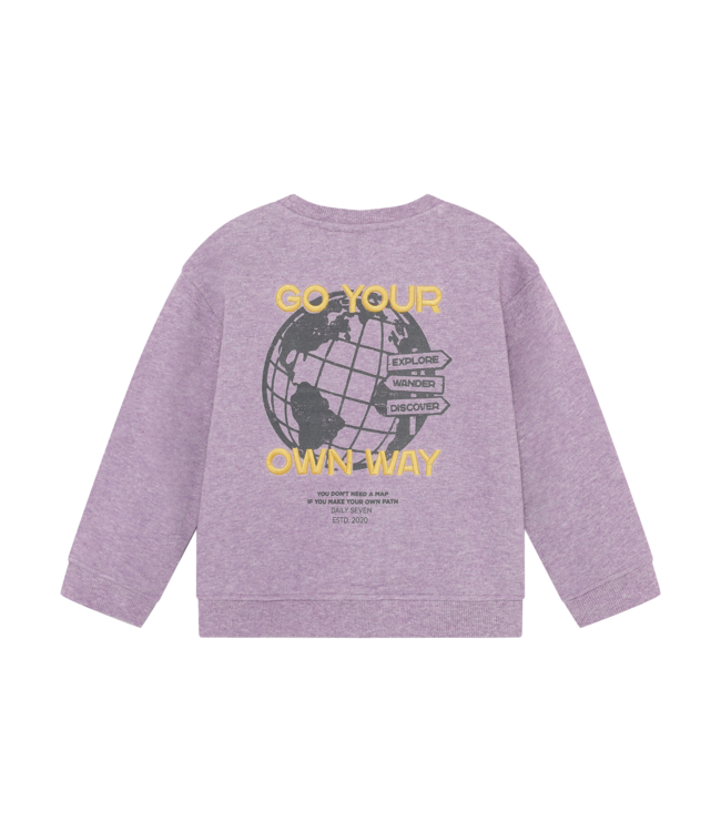 Oversized Sweater Backprint Purple Melange By Daily7