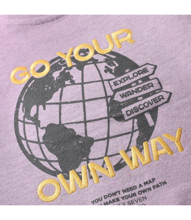 Oversized Sweater Backprint Purple Melange By Daily7