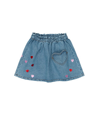 The New TNSTValora Denim Skirt Light Blue Denim EMB by The New