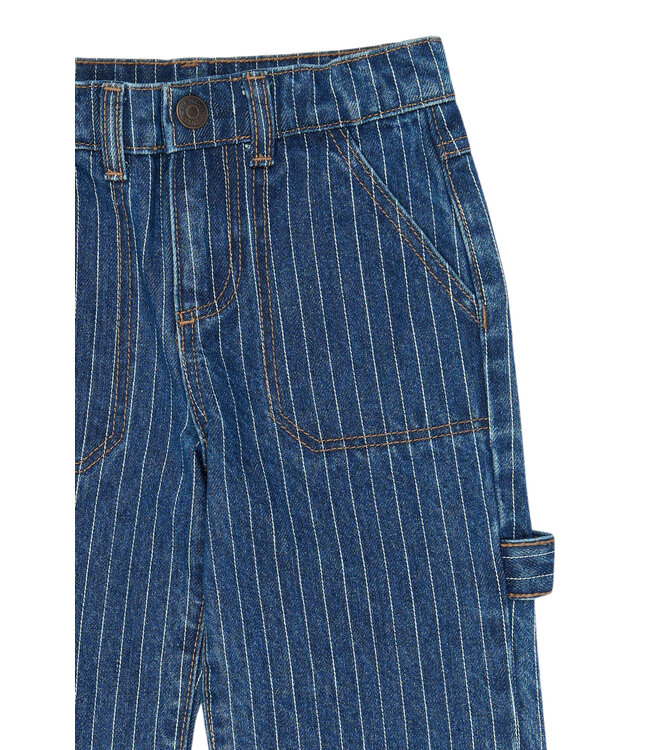 TNSTVilfredo Baggy Fit Worker Jeans Medium Blue Denim AOP by The New