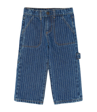 The New TNSTVilfredo Baggy Fit Worker Jeans Medium Blue Denim AOP by The New