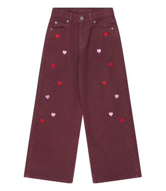 The New TNValentine Wide Fit Jeans Burgundy EMB TN by The New
